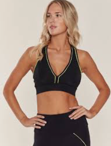 Image Title Onzie Hyper Beam Bra - Black Lemonade